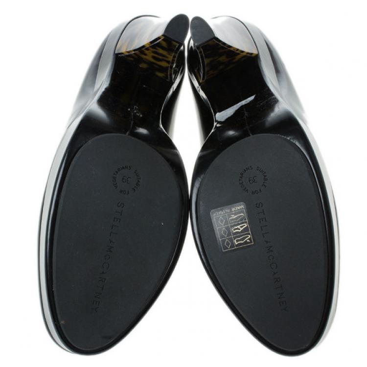 Pre Owned Stella McCartney Black Leather Corinne Platform Pumps Size 39