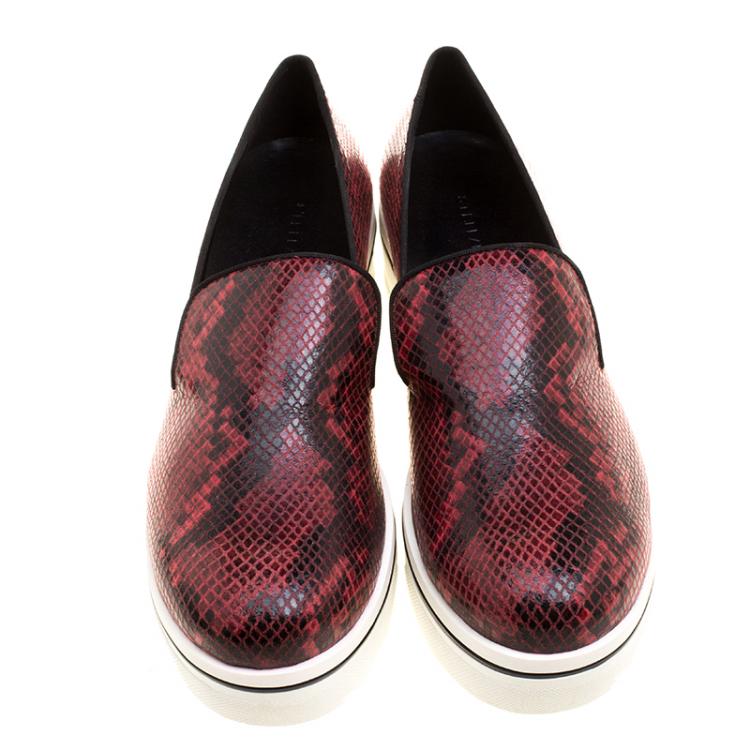 Pre Owned Stella McCartney Two Tone Faux Python Creeper Platform Loafers Size 40