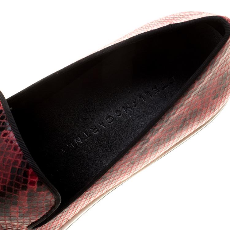 Pre Owned Stella McCartney Two Tone Faux Python Creeper Platform Loafers Size 40