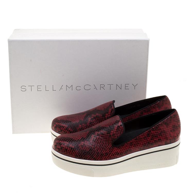 Pre Owned Stella McCartney Two Tone Faux Python Creeper Platform Loafers Size 40