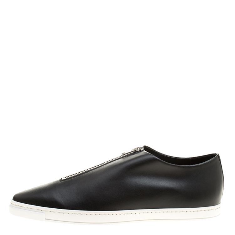 Pre Owned Stella McCartney Black Faux Leather Zip Loafers Size 41