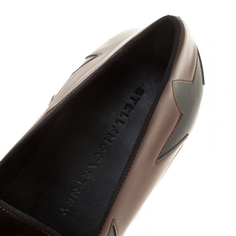 مملوكة مسبقًا Stella McCartney Metallic Grey  Faux Leather Binx Star Platform Slip On Sneakers Size 41