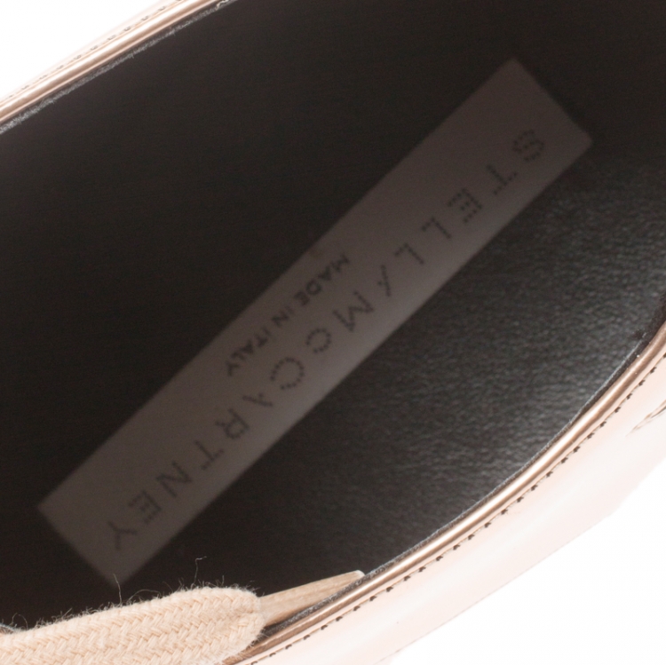 Pre Owned Stella McCartney Metallic Bronze Faux Leather Indium Elyse Star Platform Derby Size 41