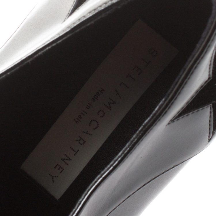 Pre Owned Stella McCartney Black Faux Leather Elyse Star Platform Derby Size 40