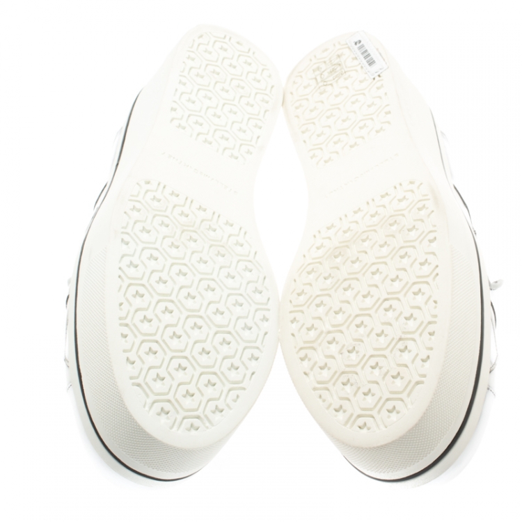 Pre Owned Stella McCartney Metallic Silver Faux Leather Binx Star Platform Slip On Sneakers Size 40