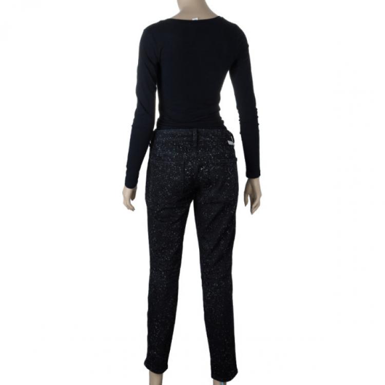 Pre Owned Stella McCartney Black Dotted Jeans M