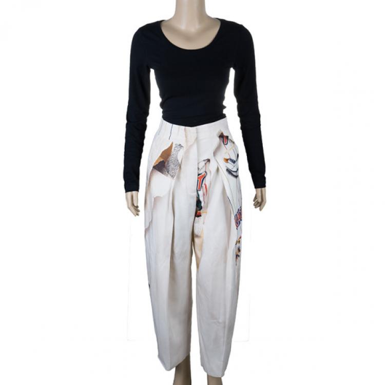Pre Owned Stella McCartney Printed Silk Trousers S