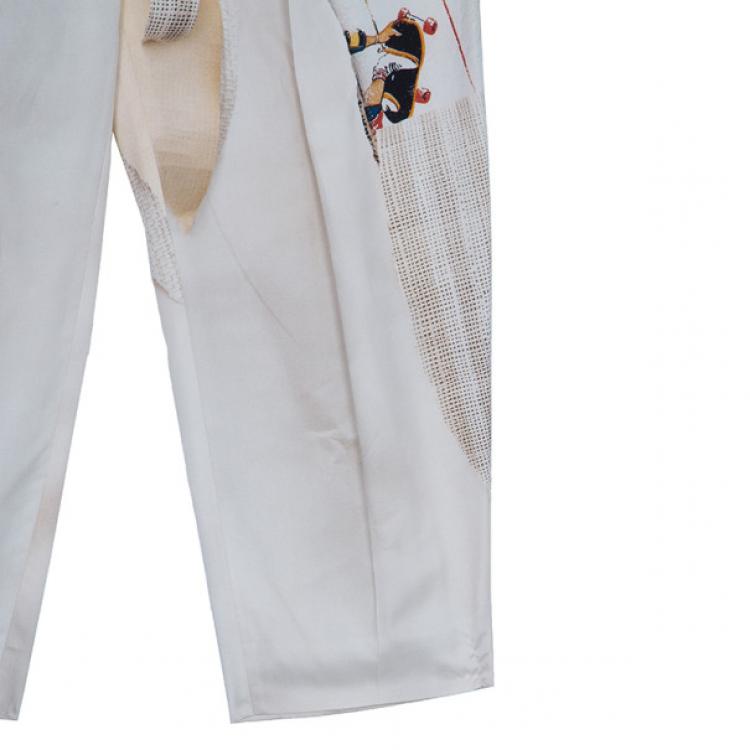 Pre Owned Stella McCartney Printed Silk Trousers S