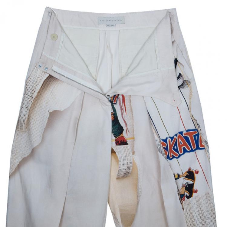 Pre Owned Stella McCartney Printed Silk Trousers S