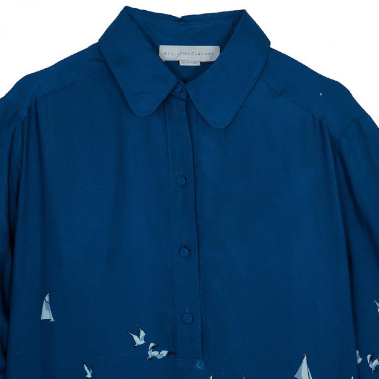 Pre Owned Stella McCartney Blue Silk Tunic Dress M