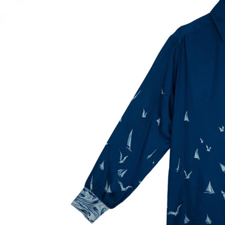 Pre Owned Stella McCartney Blue Silk Tunic Dress M