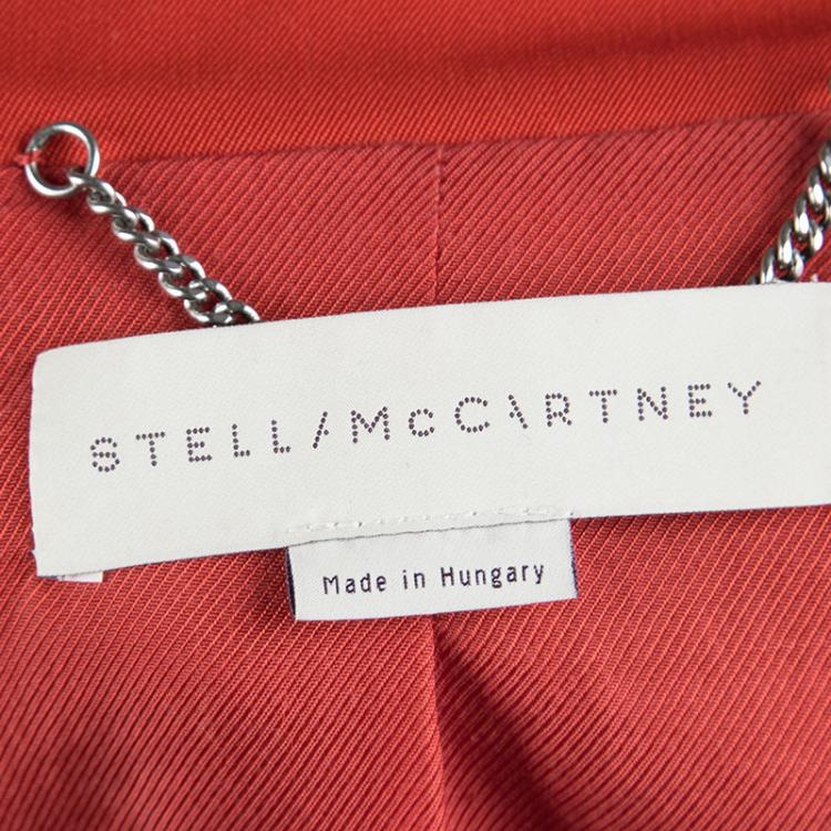 Pre Owned Stella McCartney Red Wool Ingrid Blazer and Cropped Pant Suit XS