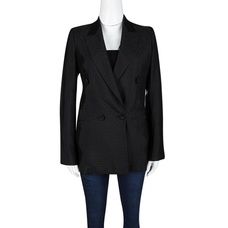Pre Owned Stella McCartney Black Diamond Jacquard Blazer S