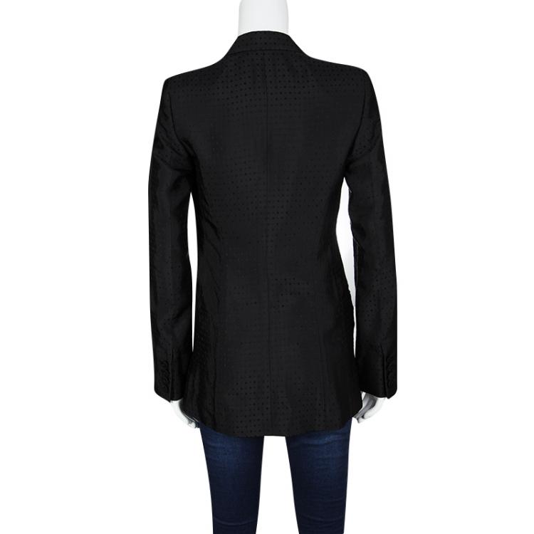 Pre Owned Stella McCartney Black Diamond Jacquard Blazer S