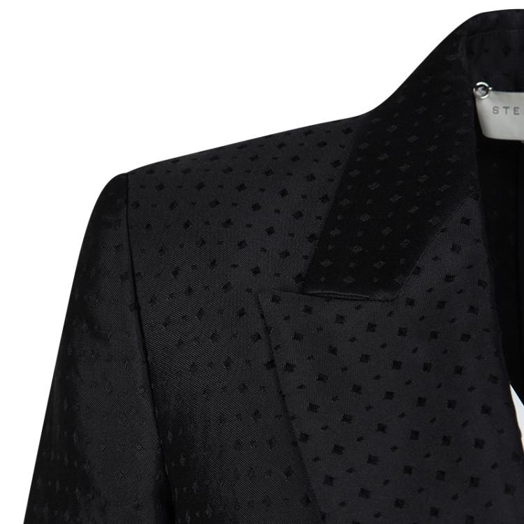 Pre Owned Stella McCartney Black Diamond Jacquard Blazer S