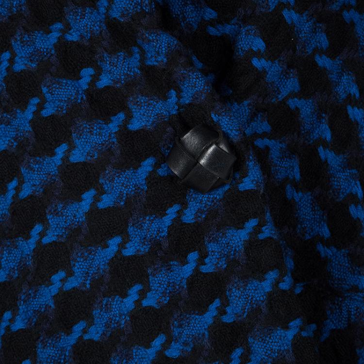 Pre Owned Stella McCartney Blue and Black Wool Short Sleeve Jacket S