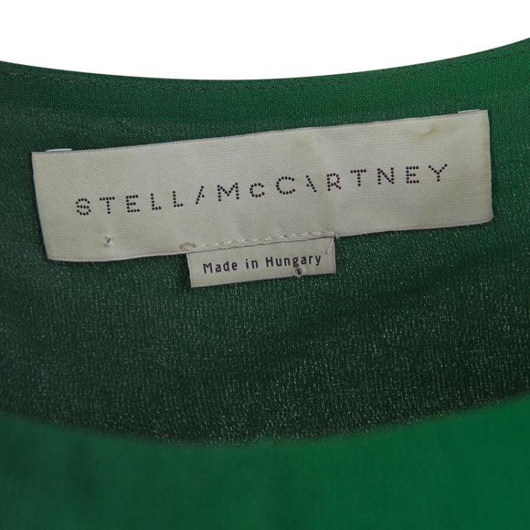 Pre Owned Stella McCartney Green Ombre Silk Chiffon Flutter Sleeve Blouse M