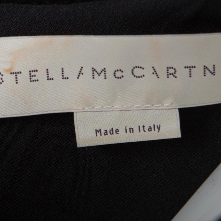 Pre Owned Stella McCartney Colorblock Velvet and Crepe Long Sleeve Maxi Dress M