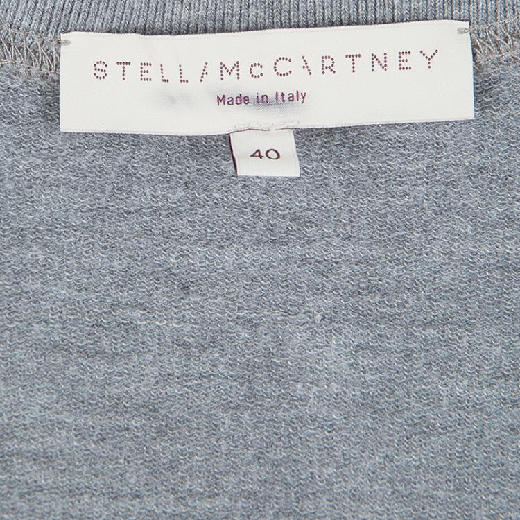 Pre Owned Stella McCartney Grey Jersey Textured Dot Cap Sleeve Tunic S