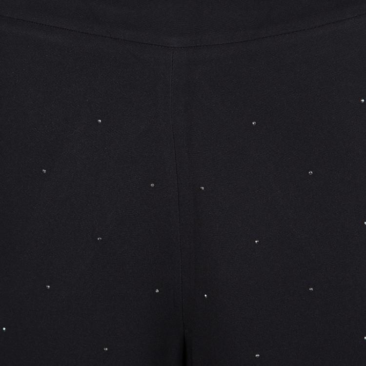 Pre Owned Stella McCartney Black Crystal Embellished Jogger Pants S