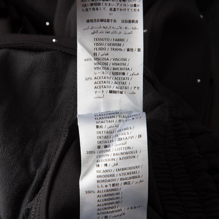Pre Owned Stella McCartney Black Crystal Embellished Jogger Pants S