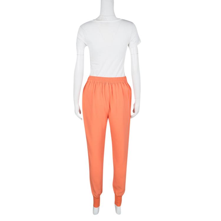 Pre Owned Stella McCartney Orange Julia Stretch Cady Jogger Pants S