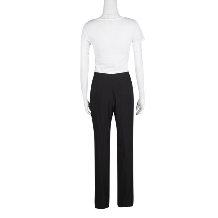 Pre Owned Stella McCartney Black Wool Straight Fit Trousers M