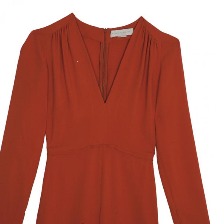 Pre Owned Stella McCartney Orange V-neck Jumpsuit S