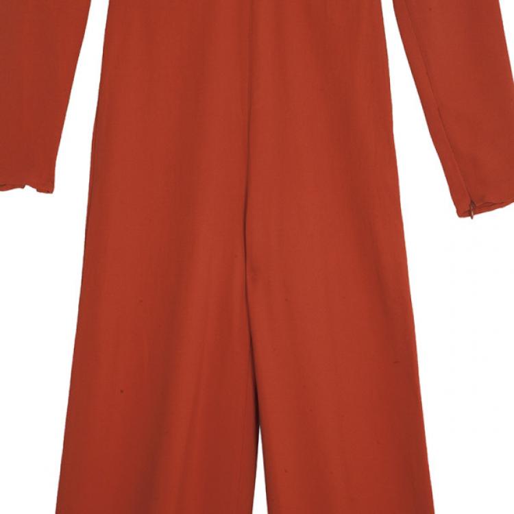 Pre Owned Stella McCartney Orange V-neck Jumpsuit S