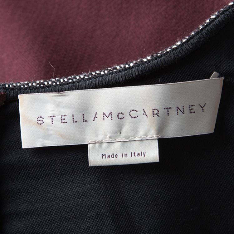 Pre Owned Stella McCartney Colorblock Knit Mesh Insert Long Sleeve Dress M