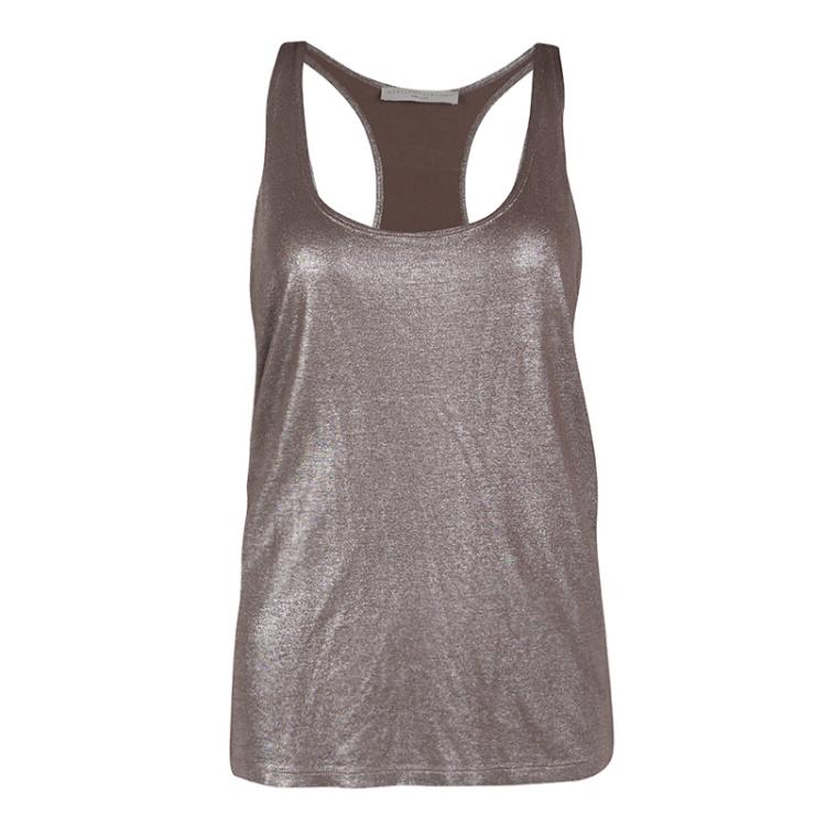 Pre Owned Stella McCartney Metallic Racer Back Tank Top S
