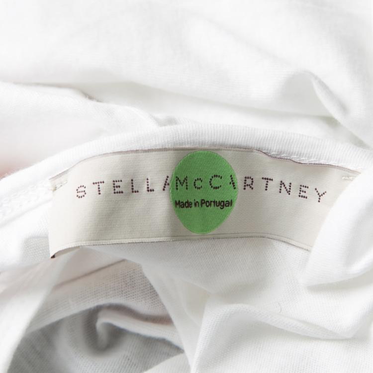 Pre Owned Stella McCarteney White Floral Printed Jersey Racer Back Tank Top S