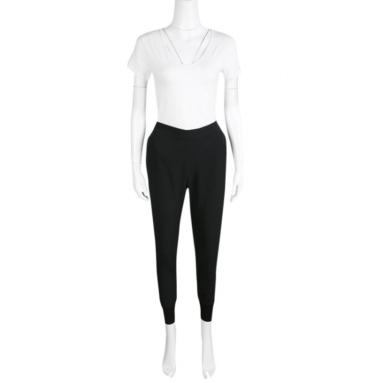 Pre Owned Stella McCartney Black Crepe Julia Jogger Pants S