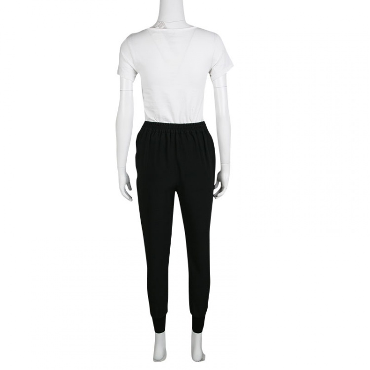Pre Owned Stella McCartney Black Crepe Julia Jogger Pants S