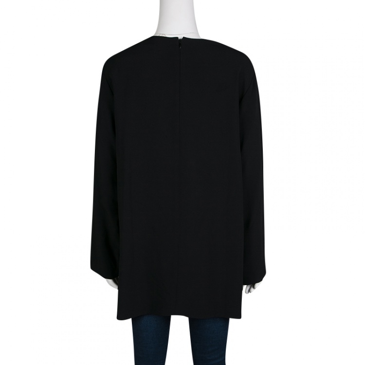 Pre Owned Stella McCartney Black Metal and Crystal Embellished Long Sleeve Viac Tunic  L