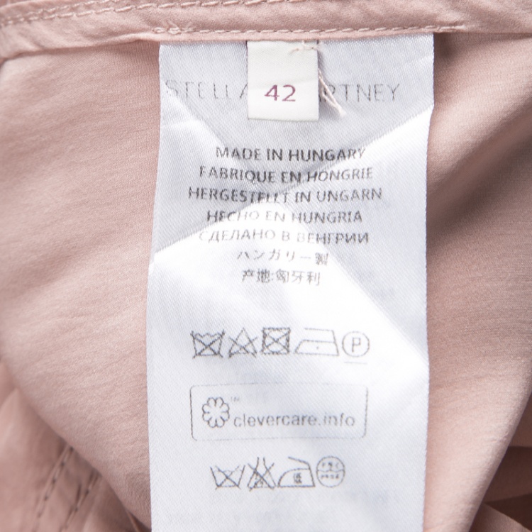 Pre Owned Stella McCartney Pale Pink Silk Side Slit Detail Tunic M 