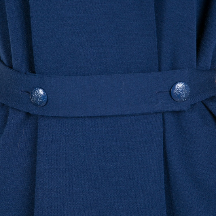 Pre Owned Stella McCartney Blue Belted Oversized Wool Tunic S