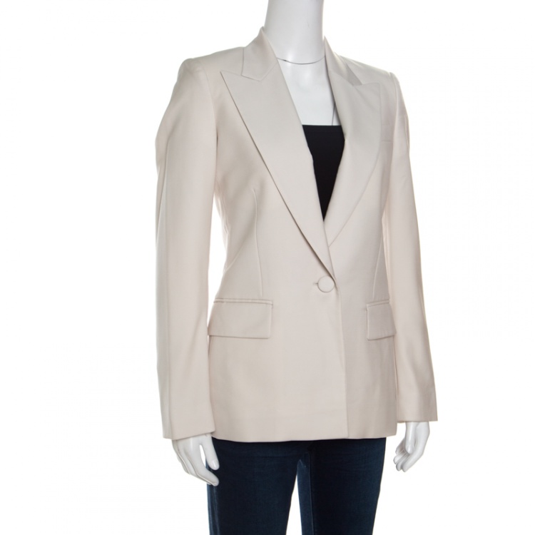 Pre Owned Stella McCartney Beige Wool Tailored Blazer S