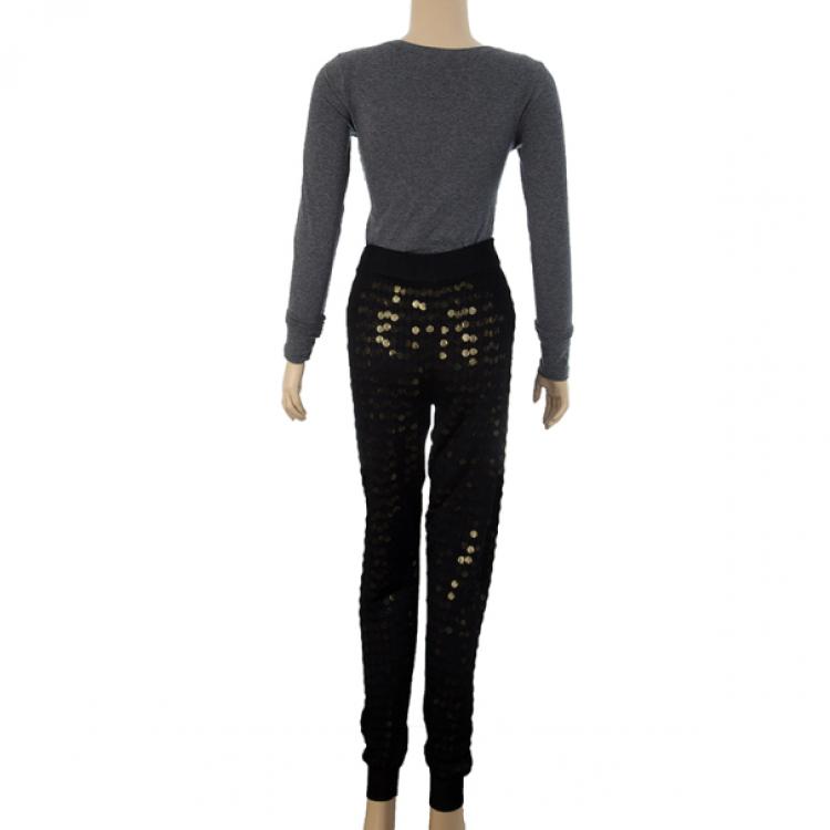 مملوكة مسبقًا Stella McCartney Metallic Sequined Meshjersey Pants M
