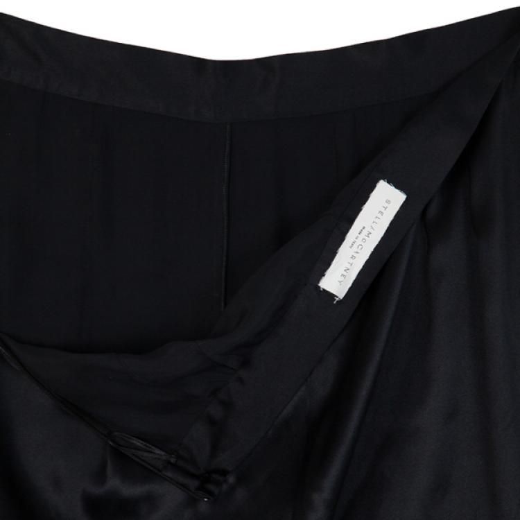 Pre Owned Stella McCartney Black Palazzo Slit Silk Pants S