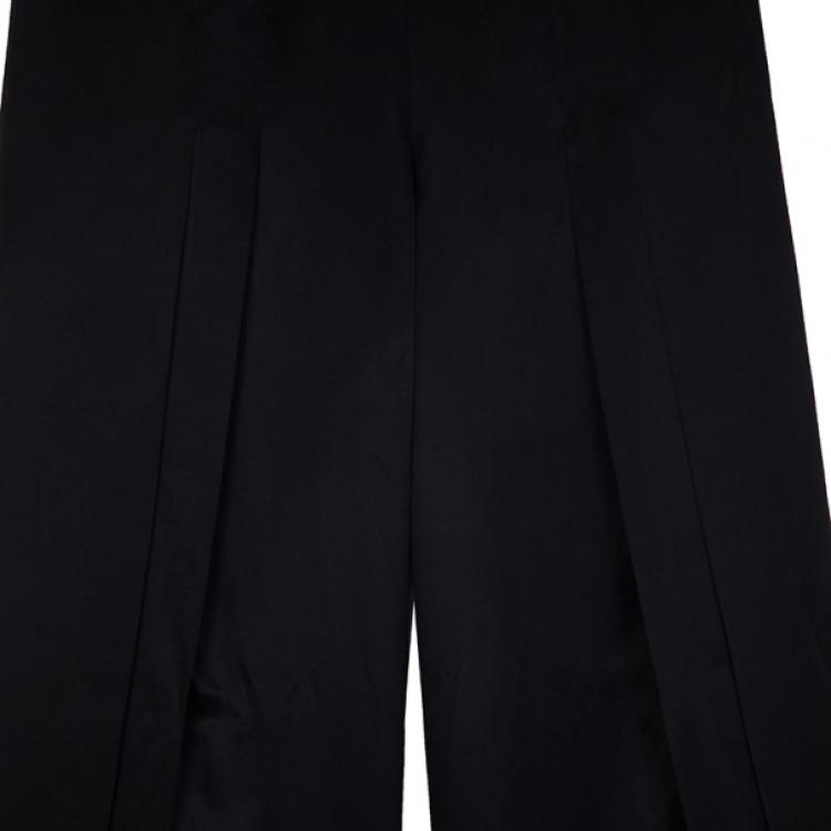 Pre Owned Stella McCartney Black Palazzo Slit Silk Pants S