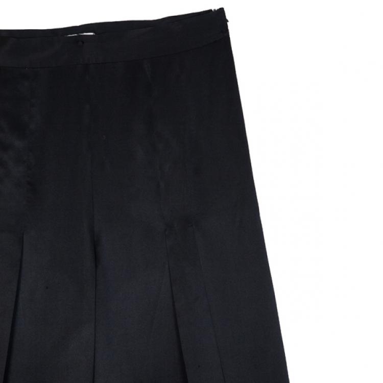 Pre Owned Stella McCartney Black Palazzo Slit Silk Pants S