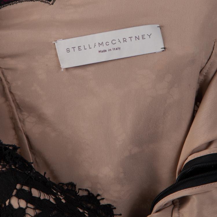 Pre Owned Stella McCartney Black One Shoulder Lace Dress S