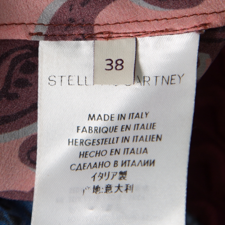 Pre Owned Stella McCartney Multicolor Cross Front Cutout Detail Asymmetric Caroline Dress S
