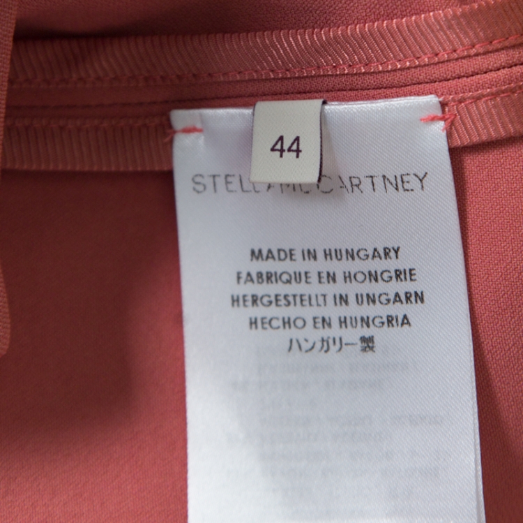 مملوكة مسبقًا Stella McCartney Pink Crepe Zip Detail Long Sleeve Arlesa Blouse M