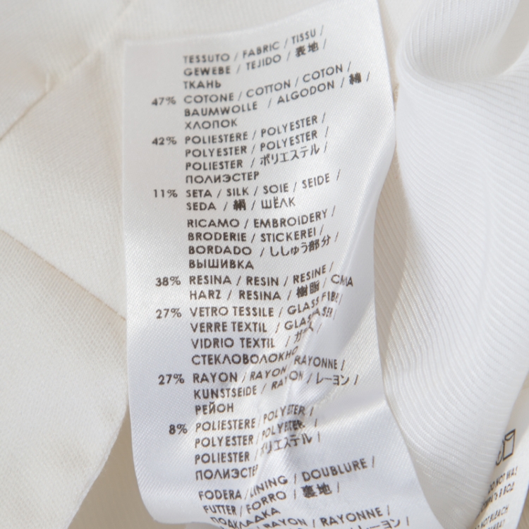 Pre Owned Stella McCartney White Embellished Applique Detail Rex Mini Skirt M