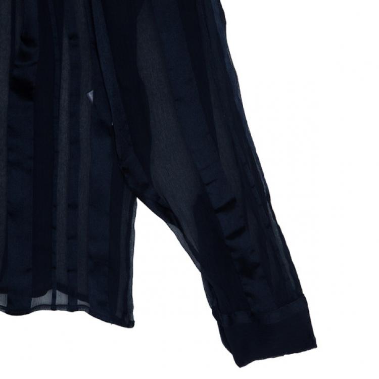 Pre Owned Stella McCartney Sheer Silk Drawstring Top S