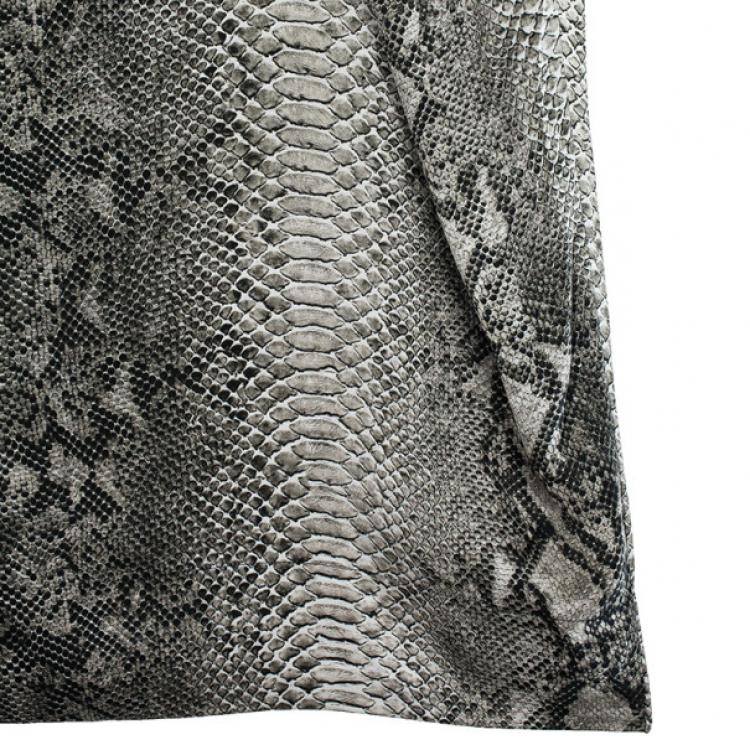 Pre Owned Stella McCartney One Shoulder Snakeskin Print Dress S