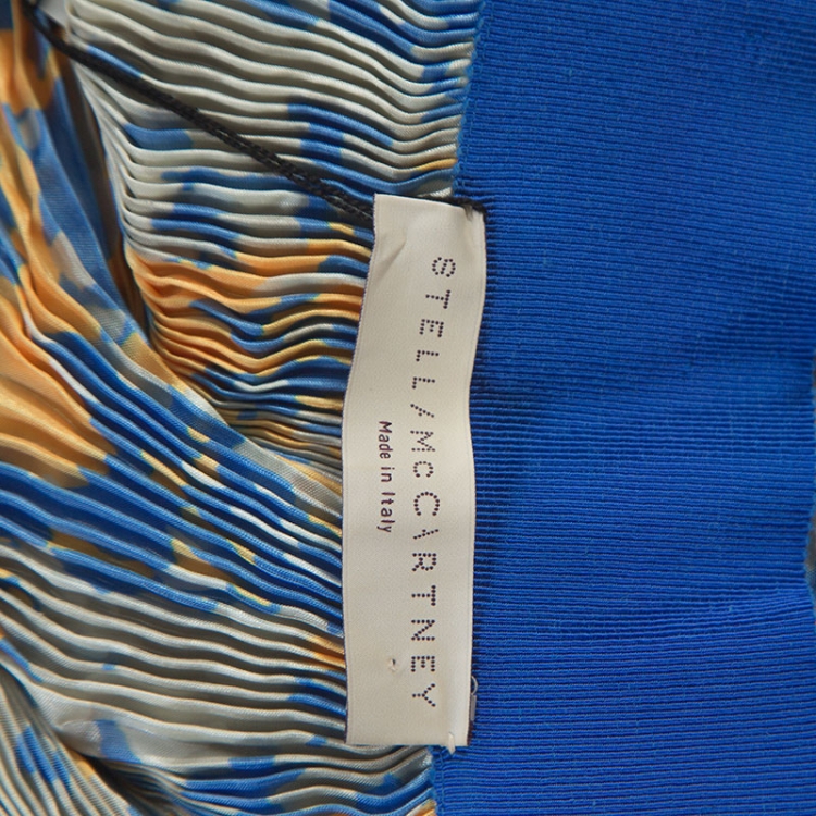 Pre Owned Stella McCartney Multicolor Printed Pleated Ruffle dress M