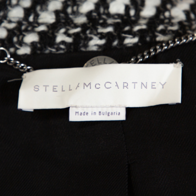 Pre Owned Stella McCartney Monochrome Tweed Bryce Coat M
